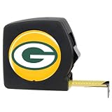 Green Bay Packers 25' Black Tape Measure (with Primary Logo)
