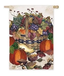 Evergreen Silk Reflections Regular Size Flag - Harvest Basket