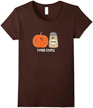 Women's Pumpkin Spice Power Couple Tshirt Funny XL Brown