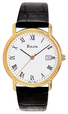 Bulova Men's 97B13 Black Tortoise Shell Leather Watch