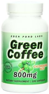 Green Coffee Bean Extract 800mg, Double Strength Fat Burner, 120 Capsules, Natural Weight Loss Pills , 50% Chlorogenic Acid, Pure Green Coffee Bean Extract 800mg Per Serving, 40 Day Supply