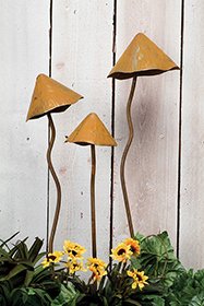 Set of 3 Mushroom Stakes Home Dcor Mushroom Garden Stake