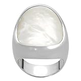Silvertone Mother of Pearl Ring (Sizes 5 - 9 available)