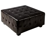 Abbyson Living Tribeca Leather Square Cocktail Ottoman