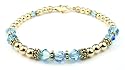 Aquamarine 14Kt Gold Filled Swarovski Crystal Beaded Bracelets