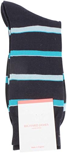 Navy/Blue Montaro Shadow Stripe Socks by Richard James