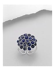 Semi GemStone Beads Ring In White Base