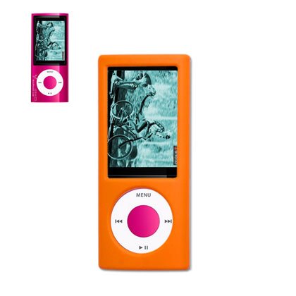External hard drive:New Fashionable Perfect Fit Silicon Protector Skin Cover Cell Phone Case (Soft Shell) with Screen Protector for Apple iPod nano 5th generation 8GB 16GB - ORANGE