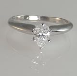 Pear Cut Diamond Engagement Ring ( D-SI1) EGL certification 14k White Gold