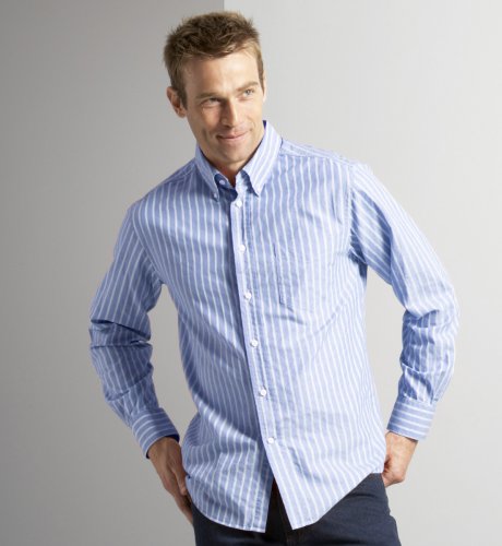 Big & Tall Blue Harbour Pure Cotton Washed Stripe Shirt