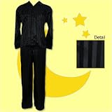 M.Green Black Stripe Jacquard Silk Pajama