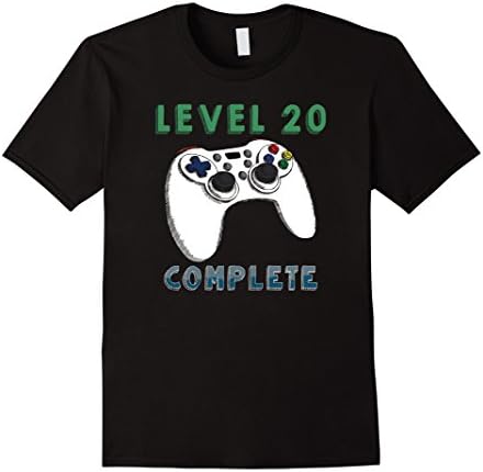 Men's Level 20 Complete Funny Video Gamer Geek 20th Birthday Shirt Medium Black