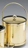 Review Kraftware  / Kraftware 76068 Mylar Polished Brass 3 Quart Ice Bucket with Bale Handle, Bands and Metal Cover