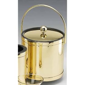 Kraftware 76078 Mylar Polished Brass Deluxe Wine Chiller with Bands by Kraftware