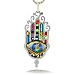 Large, Elegant Hamsa Necklace to Protect from the Evil Eye from the Artazia Collection #169 JN MN