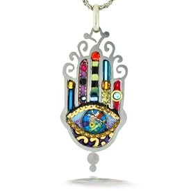 Large, Elegant Hamsa Necklace to Protect from the Evil Eye #0169
