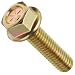 Grade 8 Steel Flange Bolt, Zinc Yellow-Chromate Plated Finish, Hex Head, UNC Threads, Hex Head, Meets IFI-111 (2002)/SAE J429 (1999)/ASTM B633 Specifications, 3/8"-16 Thread Size, 1" Length, Fully Threaded, Pack Of 25
