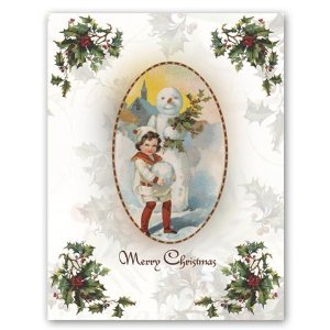 Winter Wonderland - Box Set of 12 Christmas Greeting Cards and matching patterned envelopes