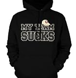 My Team Sucks Mens Sweatshirt, Funny Trendy Hot Mens Pullover Hoodie, Large, Red