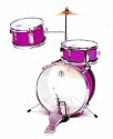 3 Pc Childs Purple Drum Set For Children Ages 3-7