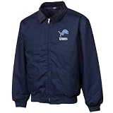 NFL Reebok Detroit Lions Navy Blue Saginaw Cotton Canvas Full Zip Jacket (Large)
