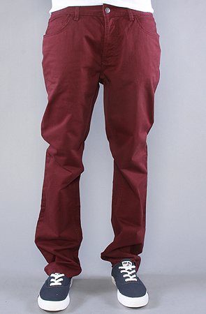 RVCA The Stay RVCA Pants in Burgundy,Pants for Men, 33,Burgundy