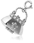Sterling Silver Platinum Plated Cubic Zirconia Handbag Charm