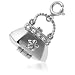 Sterling Silver Platinum Plated Cubic Zirconia Handbag Charm