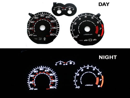 2003-2006 Hyundai Tiburon with RPM Black Indiglo Glow Gauge 03 04 05 06