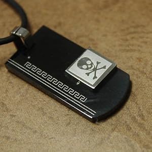 TAG DOG Skeleton Pirate Pendant for Men Ancient Symbols on a Stainless Steel Box J1163