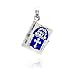 Sterling Silver Pendant Blue Enamel Bible Pendant Length: 15.1mm Width: 11.8mm Language: English