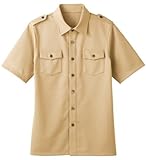 爽やかな肌ざわり 【ニットワッフルシャツ】（半袖・男女兼用）《052-00102》 (L, 72 ベージュ)
