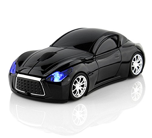 Wireless Sport Car Mouse Optical Mouse Gaming Mouse Mice Ergonomic Design for Computer Laptop Black Color