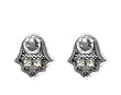 Crystals Stud Hamsa Earrings, Silver - by Maya Rayten