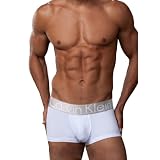 1 PAIR of Mens White Boxer Trunk Briefs IN BOX