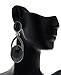 Women's Oval Gemstone Rhinestone Accent Clip On Dangling Fashion Earrings