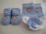 Small Paul by Paul Frank Two Pair Booties Light Blue and White 0-12 Months