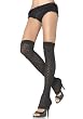 Acrylic Crochet Leg Warmers With Heart Pattern (Black-One Size)