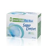 Unique Diamond Shape Face Mask By Motex, Earloop, 3 Ply, Box of 50, No Polybag