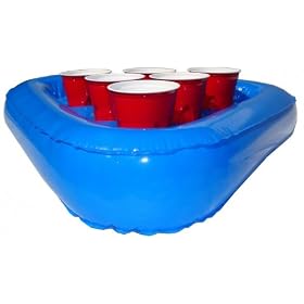 Click here to buy Inflatable Pool Beer Pong Rack Set.