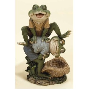 Deco 79 94761 Polystone Decorative Leap Frog Statue, 7 by 13-Inch