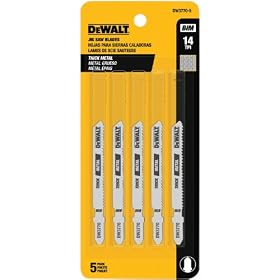 DEWALT DW3770-5 3" 14 TPI Thick Metal Cut Cobalt Steel T-Shank Jig Saw Blade - 5 Pack