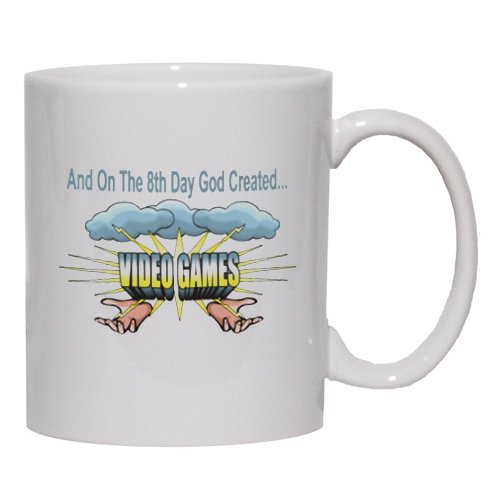 And On The 8th Day God Created VIDEO GAMES Mug for Coffee / Hot Beverage 11 oz. PINK