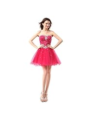  Lace-Up Sequined Beaded Backless Sweetheart Satin/Tulle Floral Print Homecoming Dress/Mini Dress  With Rhinestones