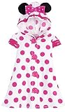 Disney Store Minnie Mouse Hooded Swimsuit Cover Up with Ears: Toddler Size 4T (White with Pink Polkadots)