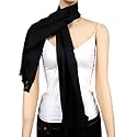 Men's Black Long Silk Formal Evening Scarf