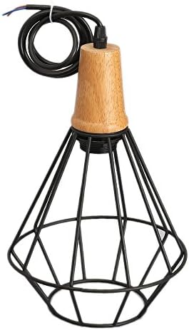 Vintage Wood Cage Ceilling Lamp America Country Pendant Light Fixture Chandelier