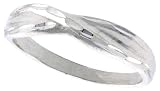 Sterling Silver Diamond Cut Freeform Ladies Ring, size P