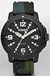 Fossil #AM4326 Men's Camo Silicone Strap analog Black Dial Watch