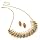 Choker / Collar Fashion Necklace & Pierced Earrings Set Gold & Multi